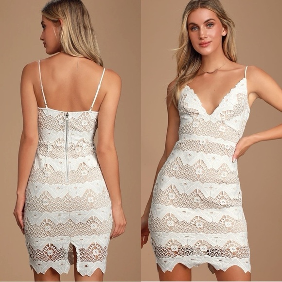 Lulus Dresses & Skirts - LULU’S Sway Away White Crochet Bridal Dress Sz S